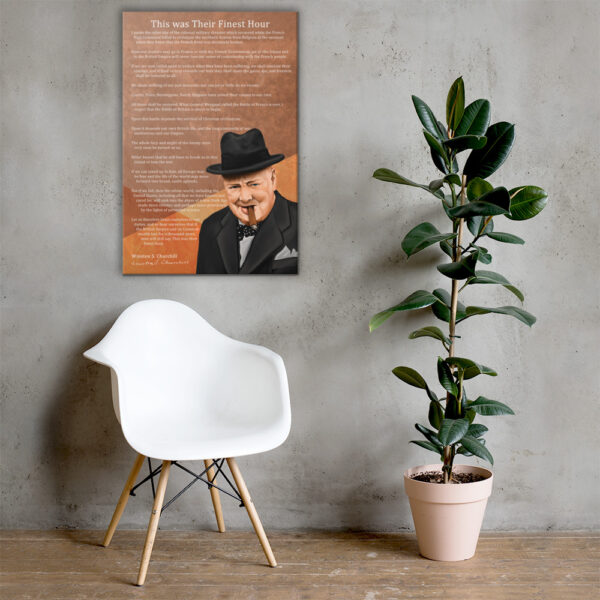 Canvas – 24 x 36“ – Winston Churchill - Speech - Image 2